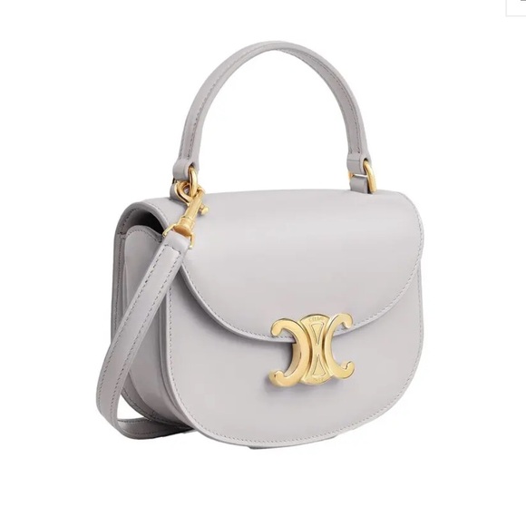 Celine Mini Besace Clea Handbag in Light Gray / Cloudy Grey with Gold Hardware - Picture 2 of 9